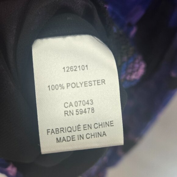 Cupcakes and Cashmere Black Purple Floral V-Neck Long Sleeved Large - Picture 11 of 11